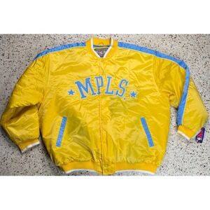 Hardwood Classics Vtg NBA MPLS Minneapolis Lakers Satin Bomber Jacket Size XXL